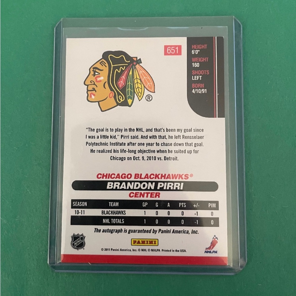 Autographed Brandon Pirri Hot Rookies Card - Picture 2 of 2